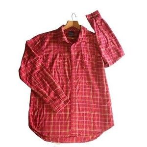 Harry Potter Long Sleeve Button Flannel Womens L Red Plaid Gryffindor Shirt